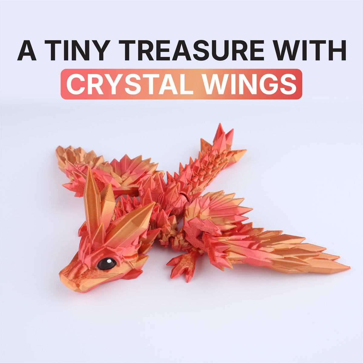 Crystal Wing Tadling Dragon Articulated 3D Fidget Toy by Crafts 3D, image 4 of 10