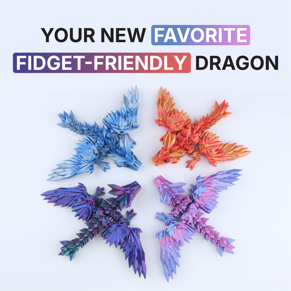 Crystal Wing Tadling Dragon Articulated 3D Fidget Toy by Crafts 3D, image 5 of 10