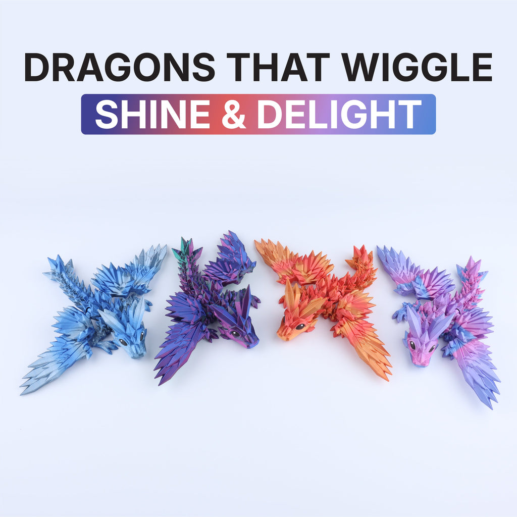 Crystal Wing Tadling Dragon Articulated 3D Fidget Toy by Crafts 3D, image 6 of 10