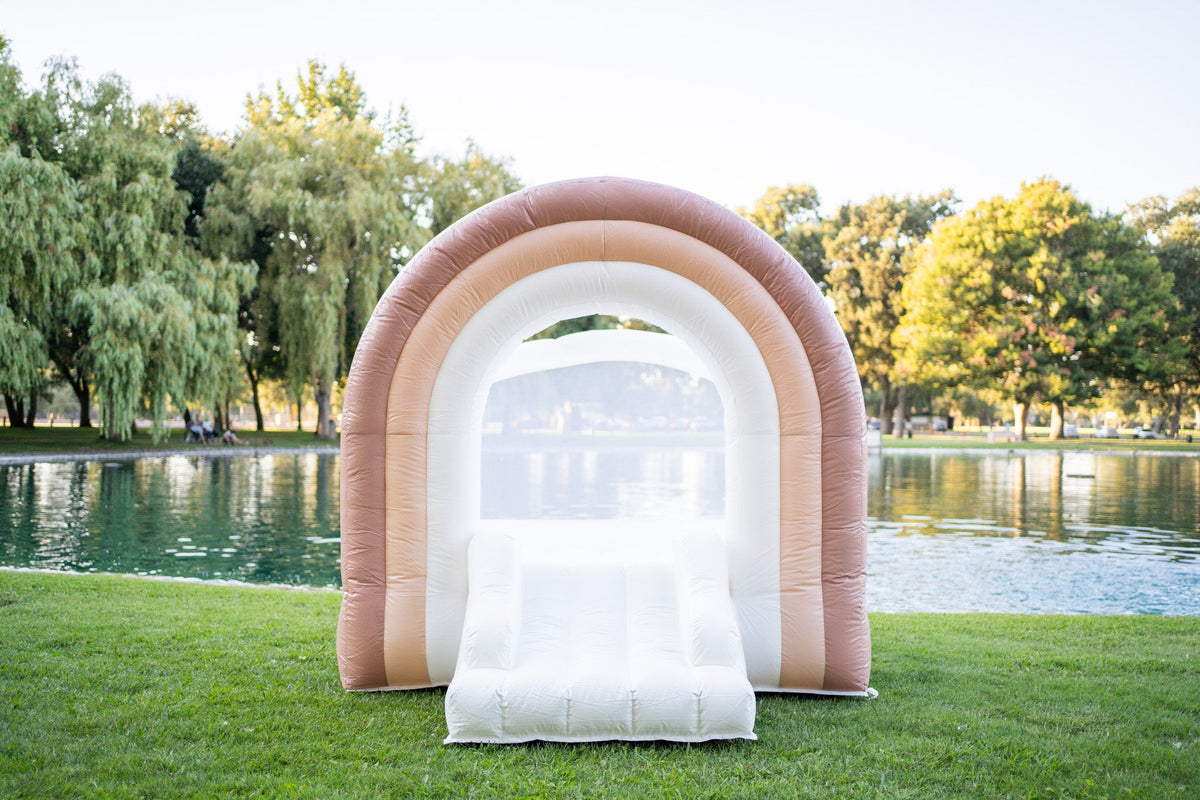 Mini Boho Beige Rainbow Bounce House