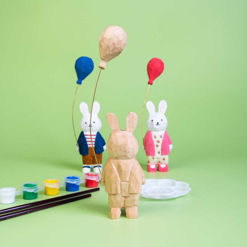 DIY Wooden Bunny Balloon Painting Kit by Kitsville, image 1 of 9