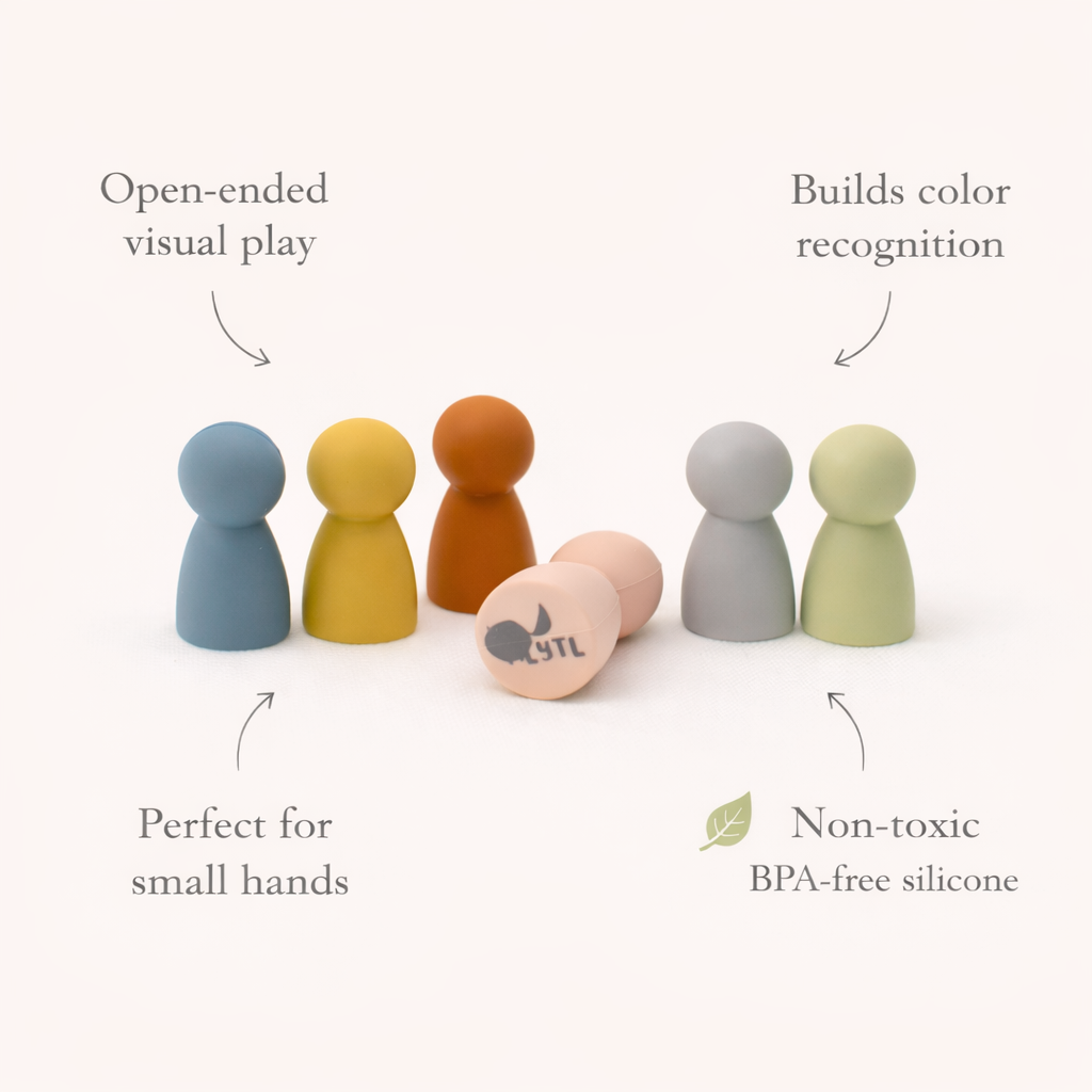 Mini Silicone Peg Dolls – Set of 6 by LYTL®, image 2 of 7