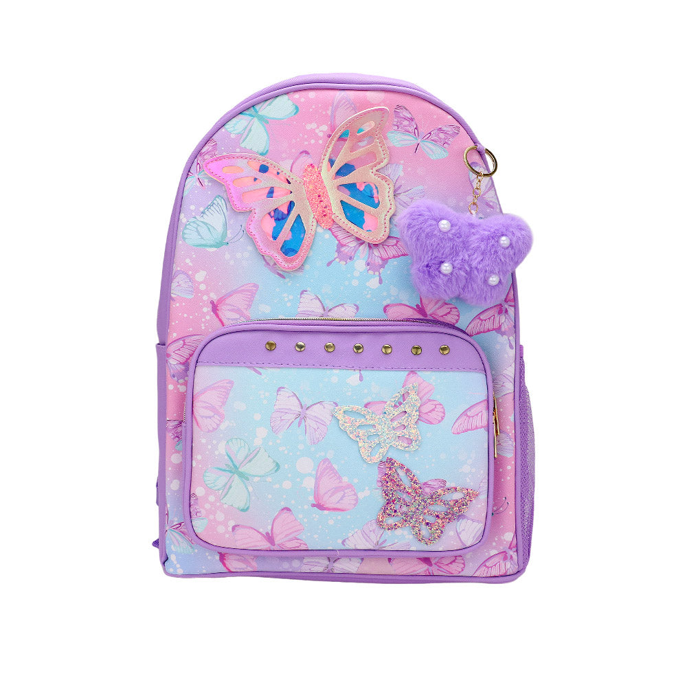 Butterfly Patch Mini Backpack with Pom-Pom Charm
