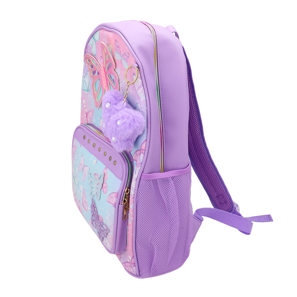Butterfly Patch Mini Backpack with Pom-Pom Charm