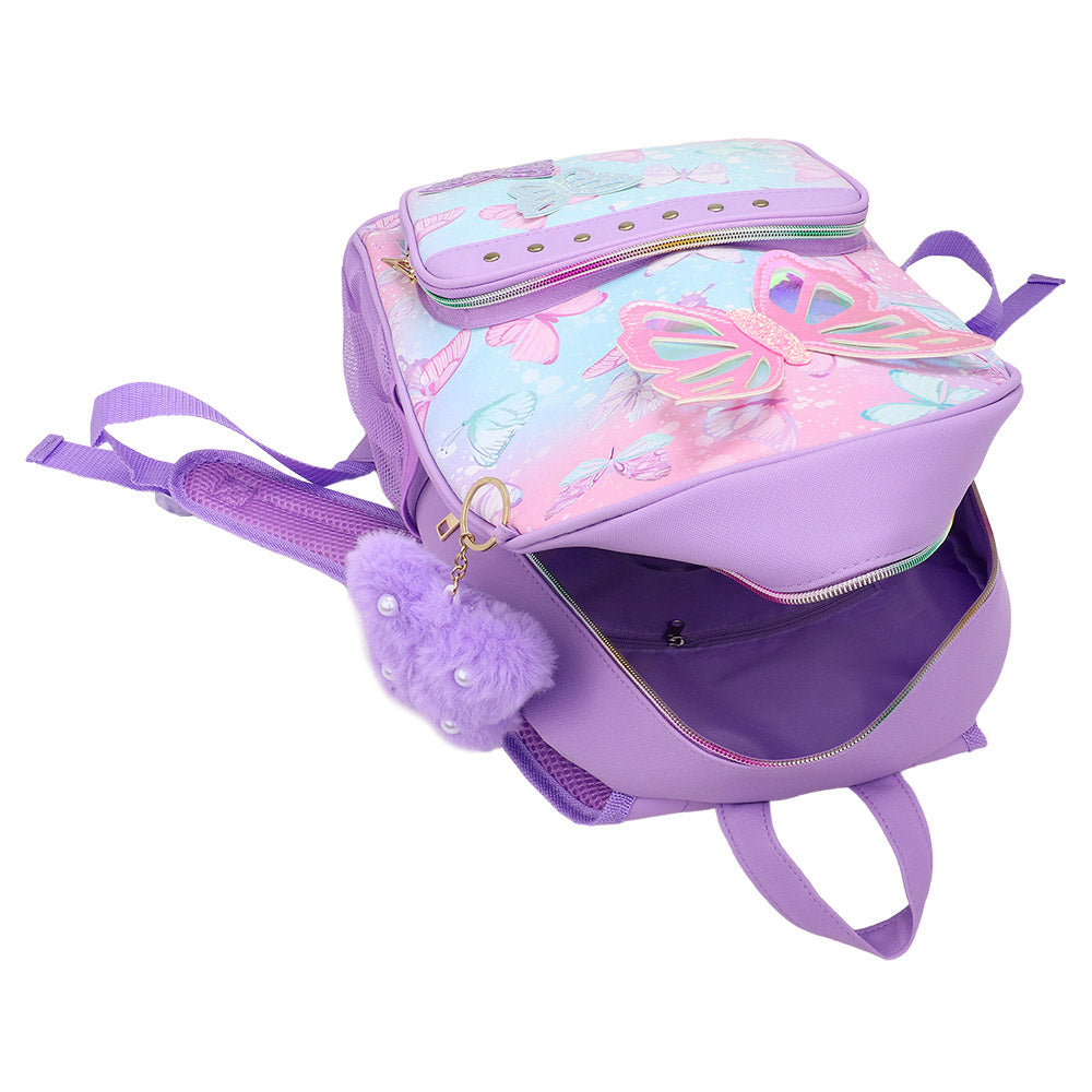 Butterfly Patch Mini Backpack with Pom-Pom Charm
