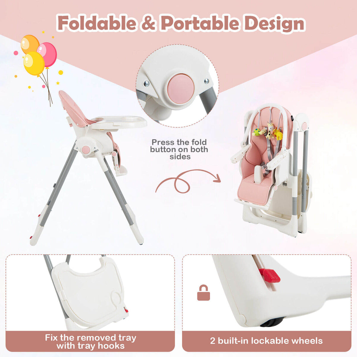 Little Sprouts 4-in-1 Folding High Chair