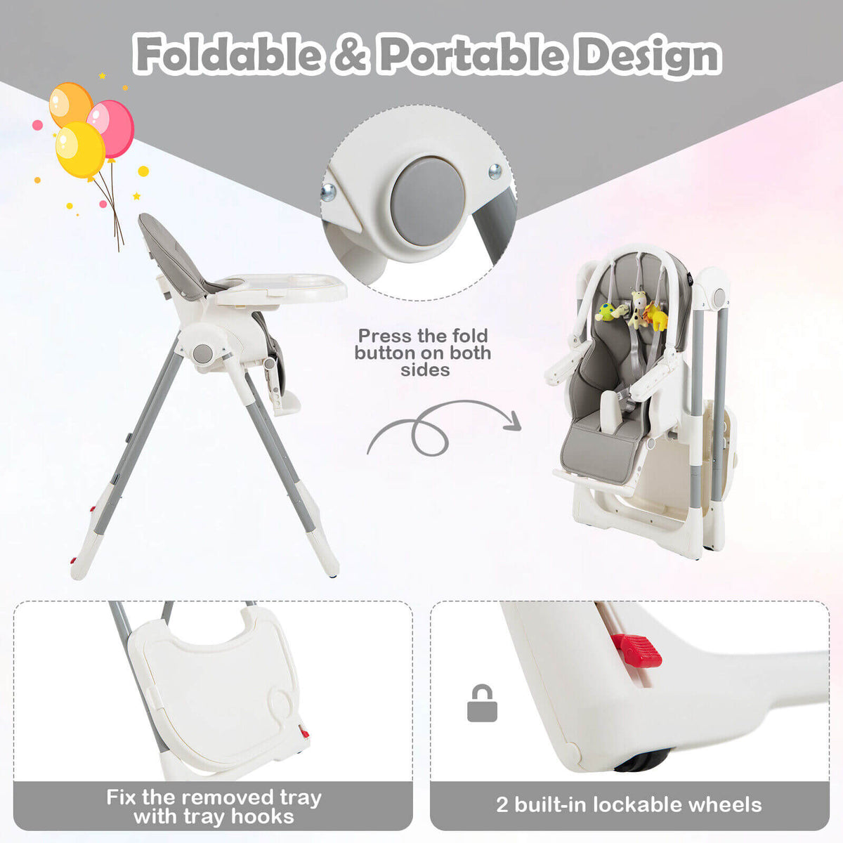 Little Sprouts 4-in-1 Folding High Chair