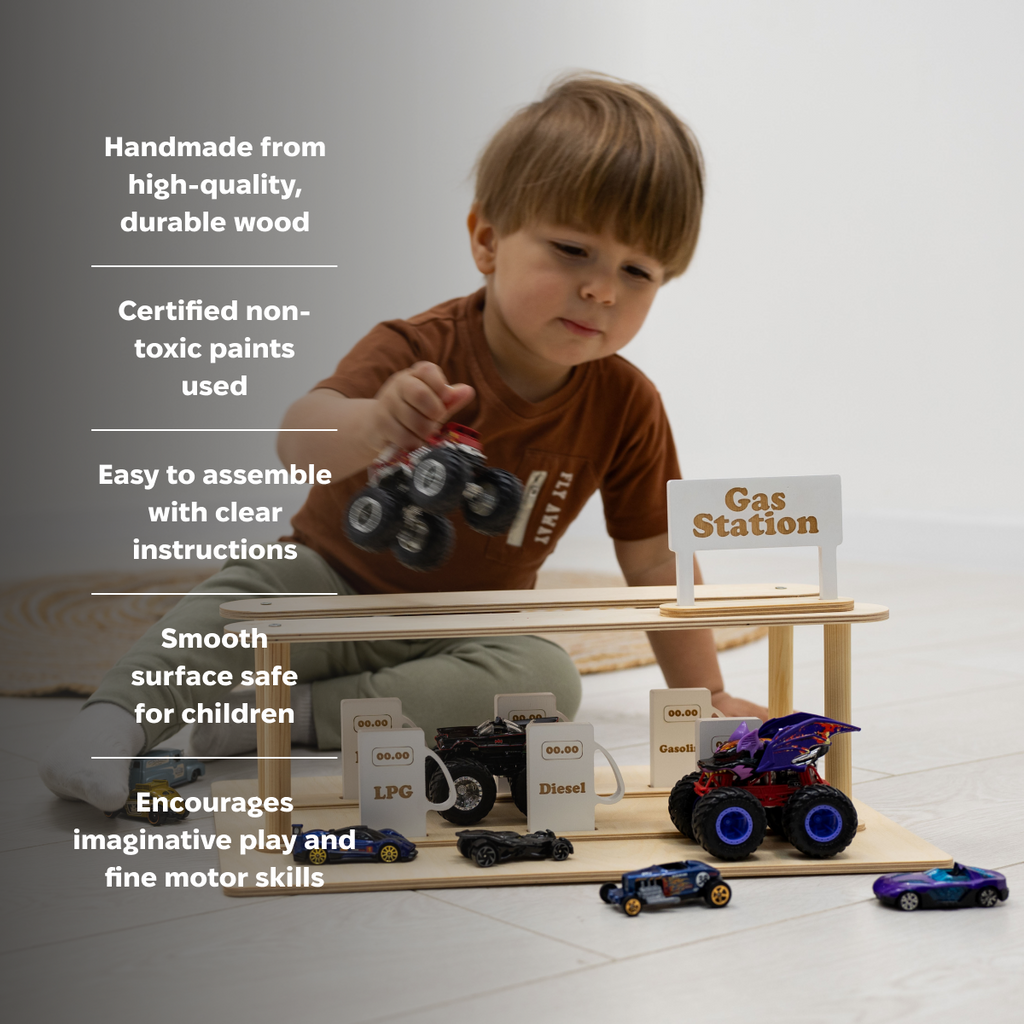 Wooden Gas Station Toy