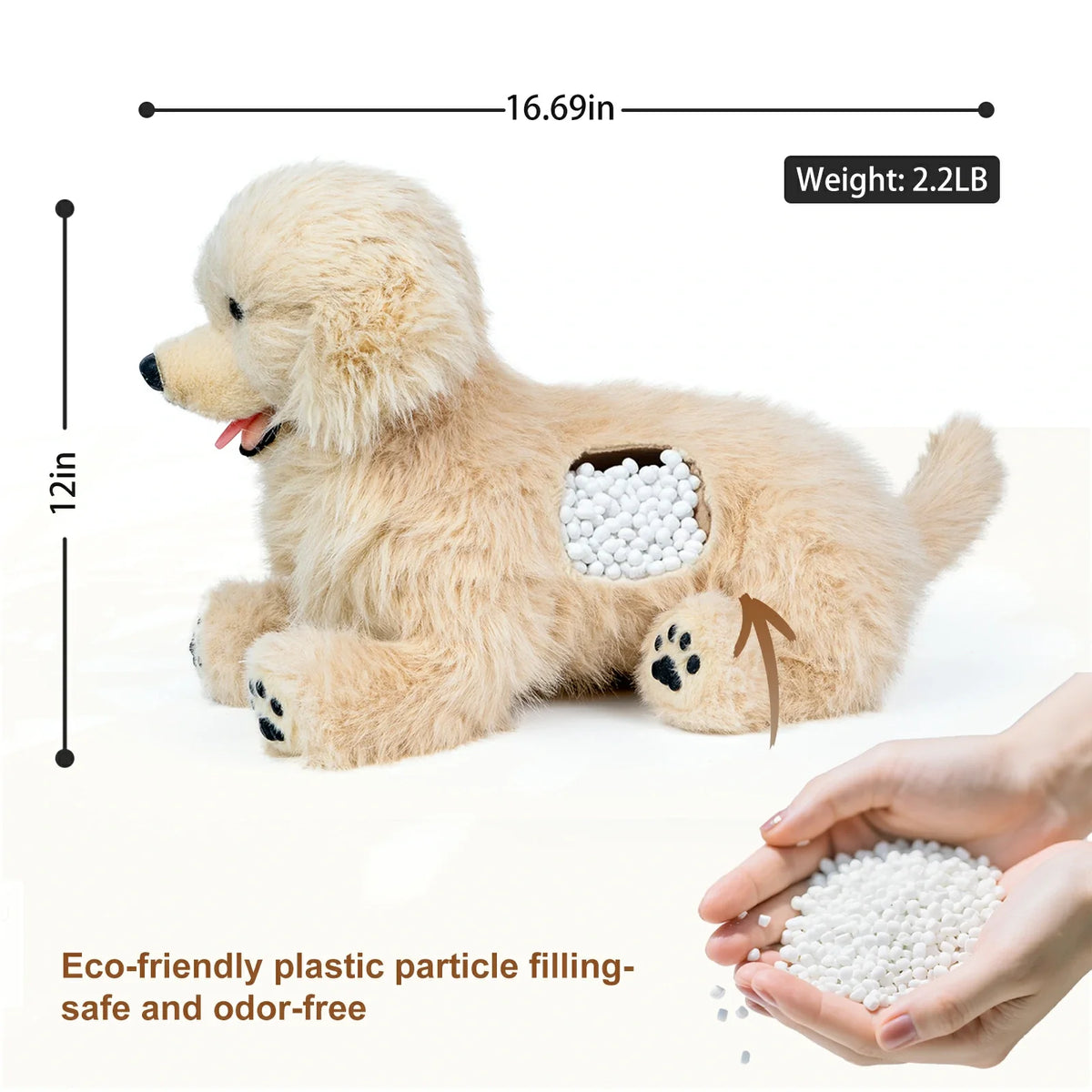 2.2lbs Golden Retriever Plush – Weighted Emotional Support Toy Gift — product photo 9 of 10