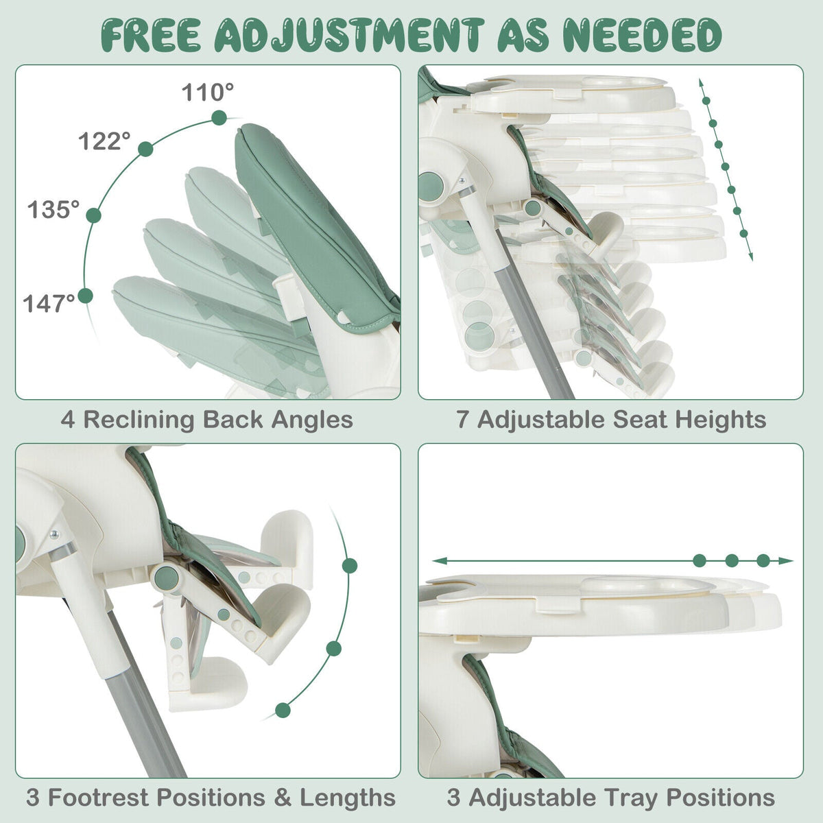 Little Sprouts 4-in-1 Folding High Chair