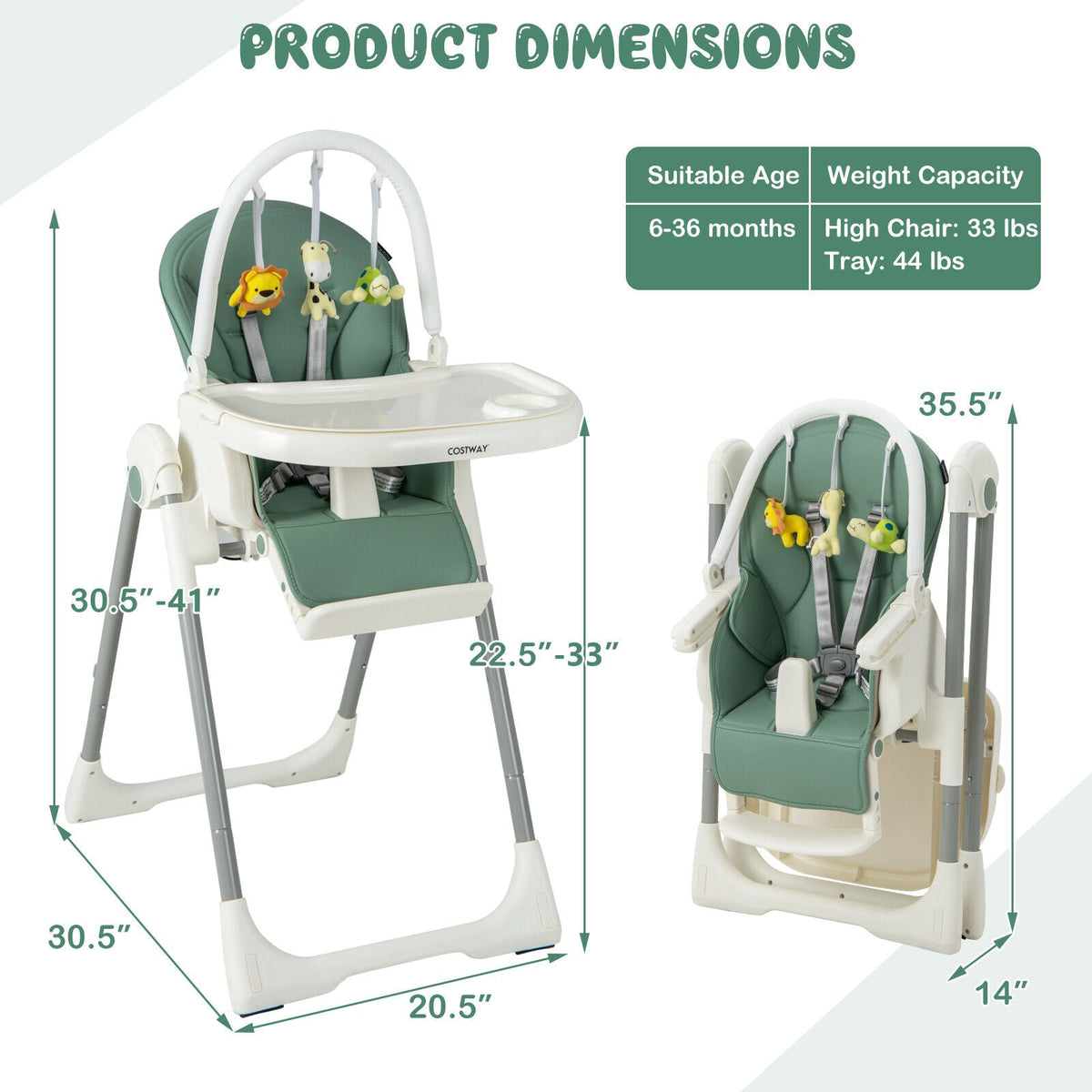 Little Sprouts 4-in-1 Folding High Chair