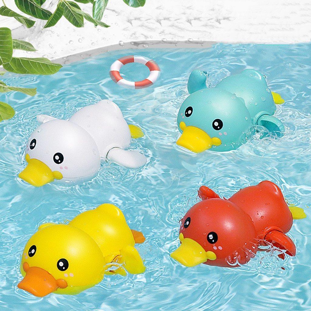 Bathroom Bath Shower Baby Clockwork Swimming Play Water Cute Little Yellow Duck Bathing Bathtub Toys For Kids