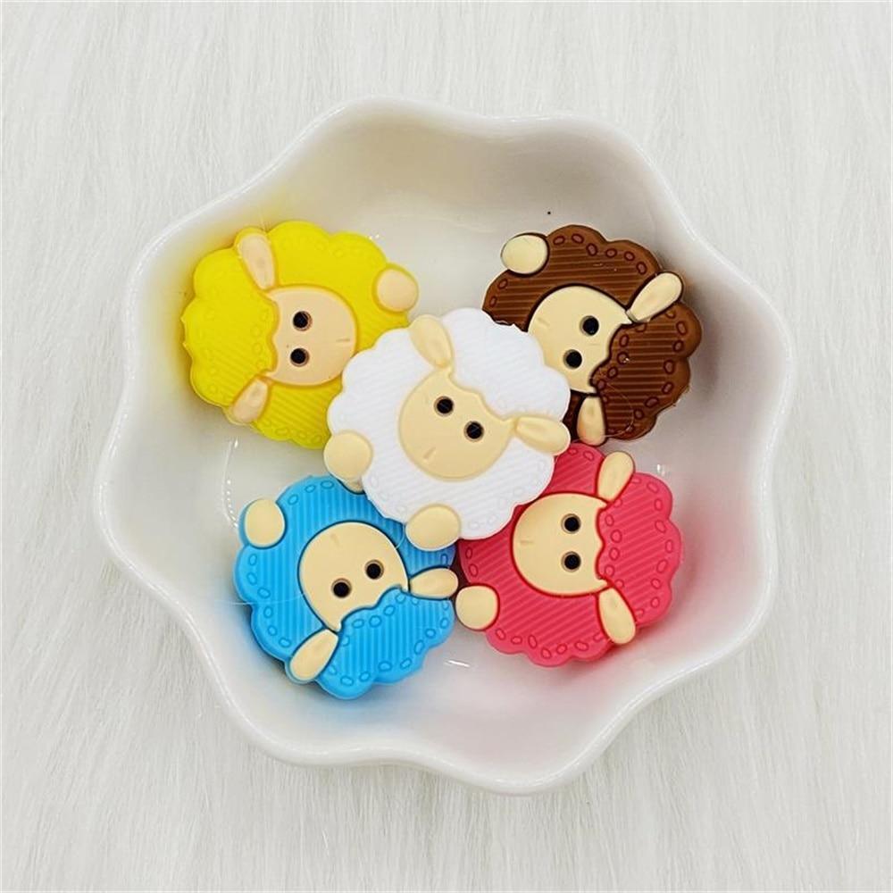 Sheep Silicone Baby Teethers: Set of 5