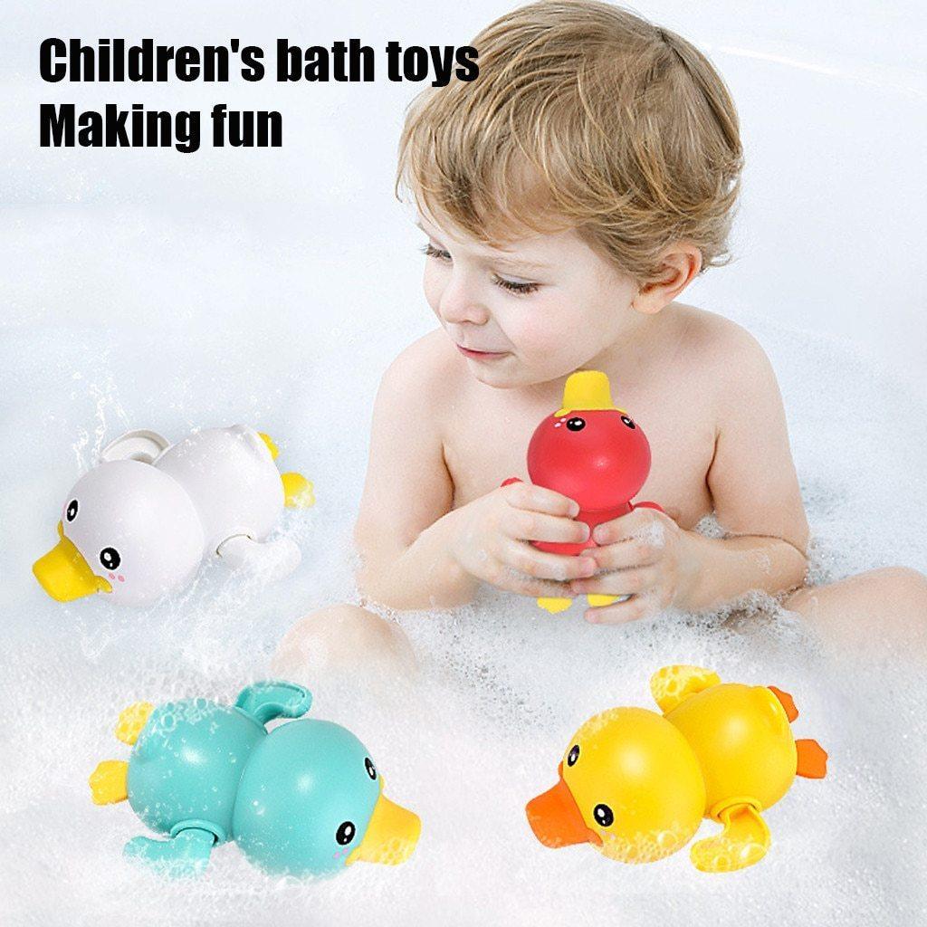 Bathroom Bath Shower Baby Clockwork Swimming Play Water Cute Little Yellow Duck Bathing Bathtub Toys For Kids