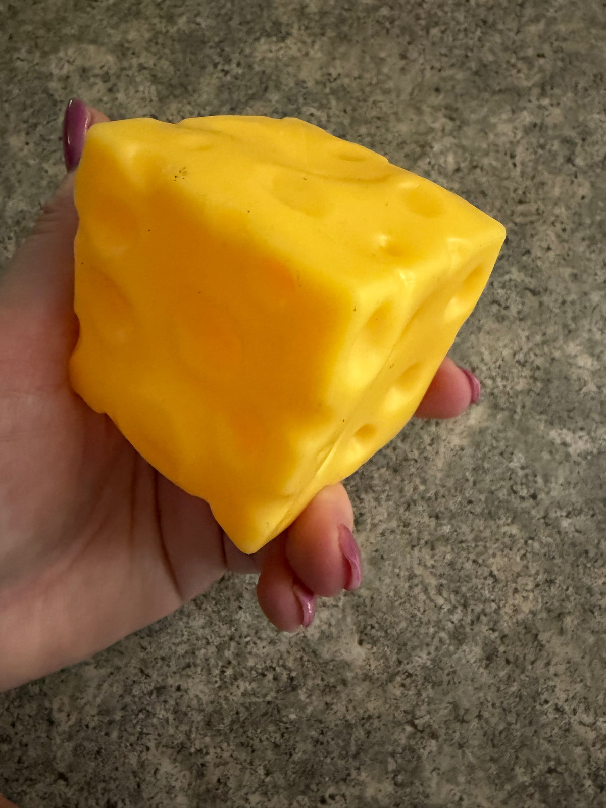 Cheese Block TPR Squishy Sensory Toy, 2.4-Inch, Ages 3+