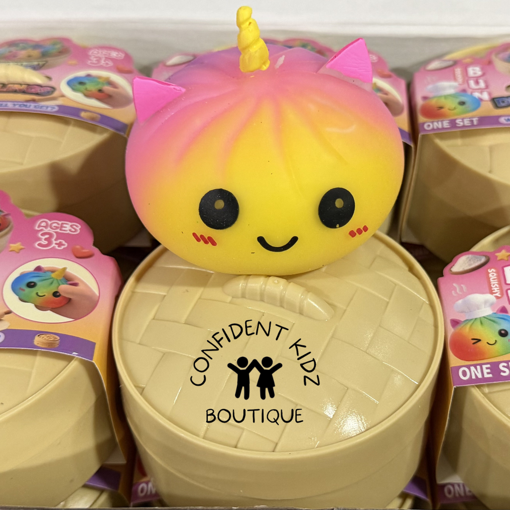 Rainbow Unicorn Mystery Dumpling Squishy Toy, Ages 3+ - product photo