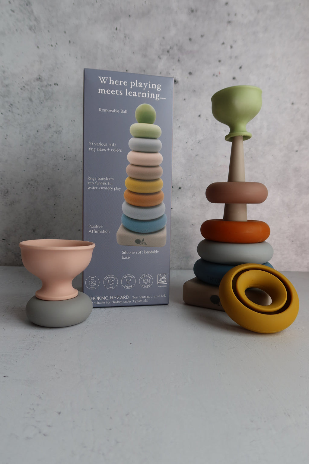 Silicone Ring Stacking Toy – 10 Pieces by LYTL®, image 7 of 8