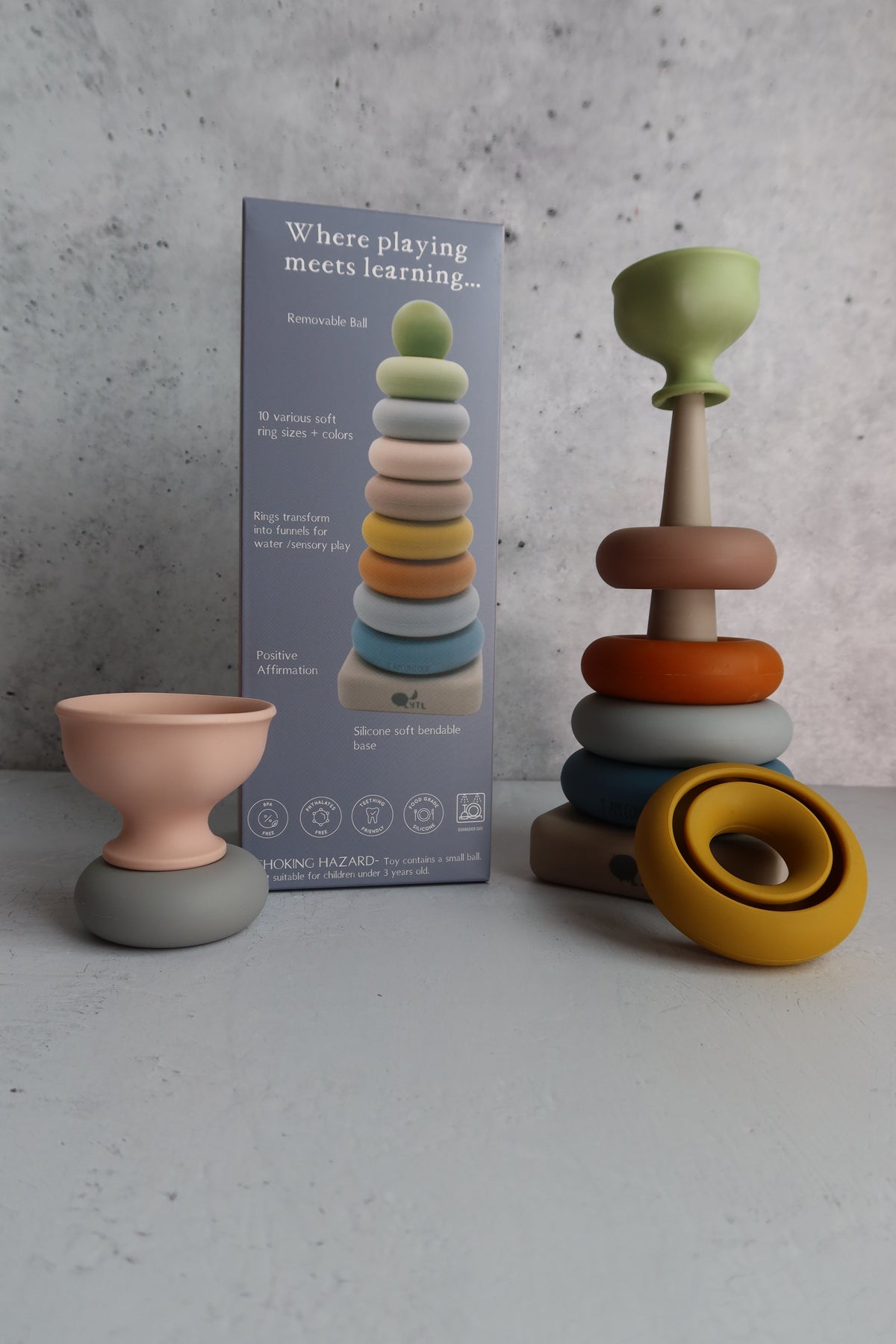Silicone Ring Stacking Toy – 10 Pieces by LYTL®, image 7 of 8