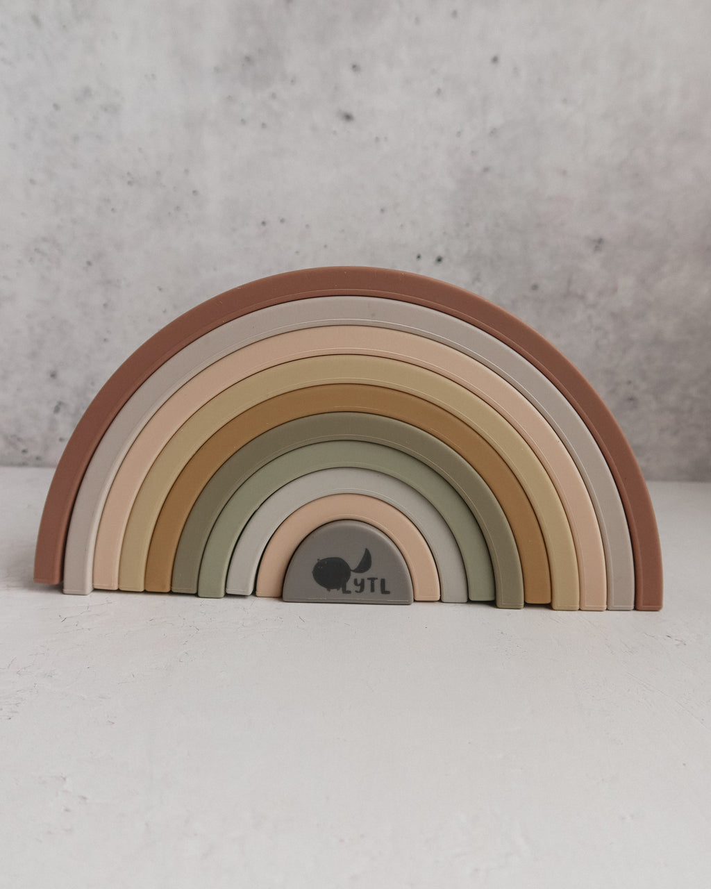 Rainbow Silicone Stacking Toy - Set of 10 by LYTL®, image 1 of 10