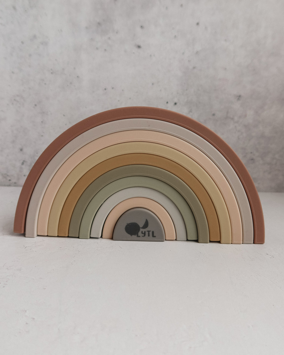 Rainbow Silicone Stacking Toy - Set of 10 by LYTL®, image 1 of 10