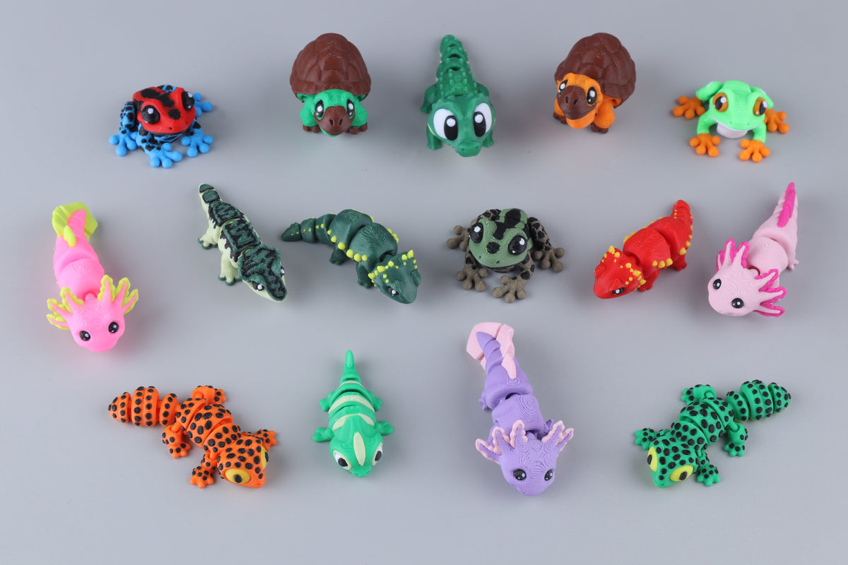 Mini Reptile and Amphibian Set – 15 Mini 3D Fidgets by Crafts 3D, image 1 of 1