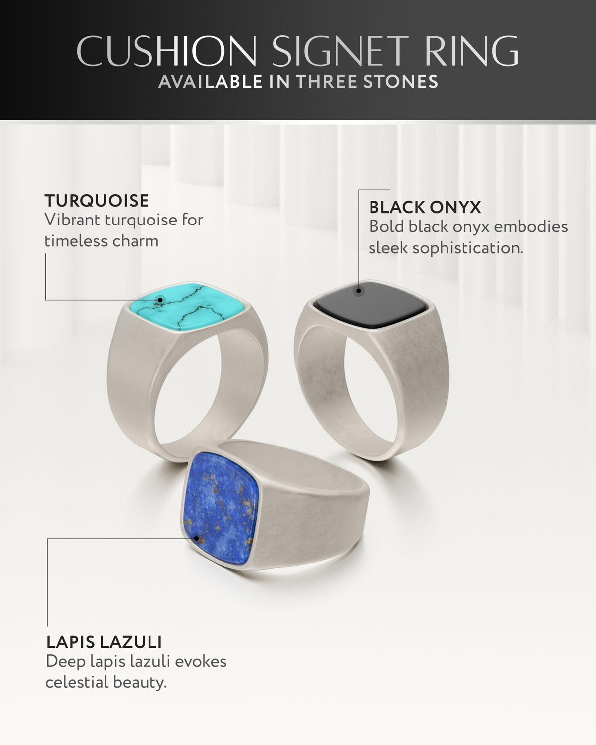 Lapis Lazuli Cushion Signet Ring - Maven Couture IncRings