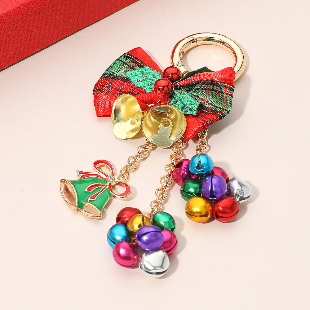Christmas Bow & Jingle Bell Keychain