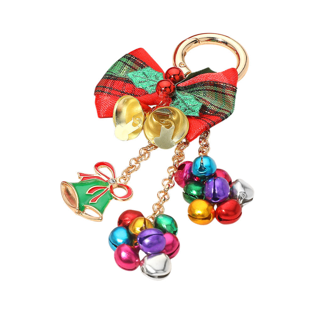Christmas Bow & Jingle Bell Keychain
