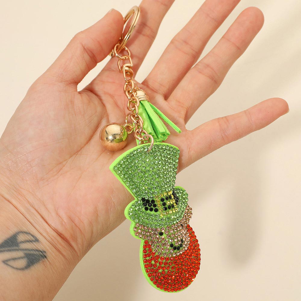 Rhinestone Leprechaun Tassel Keychain