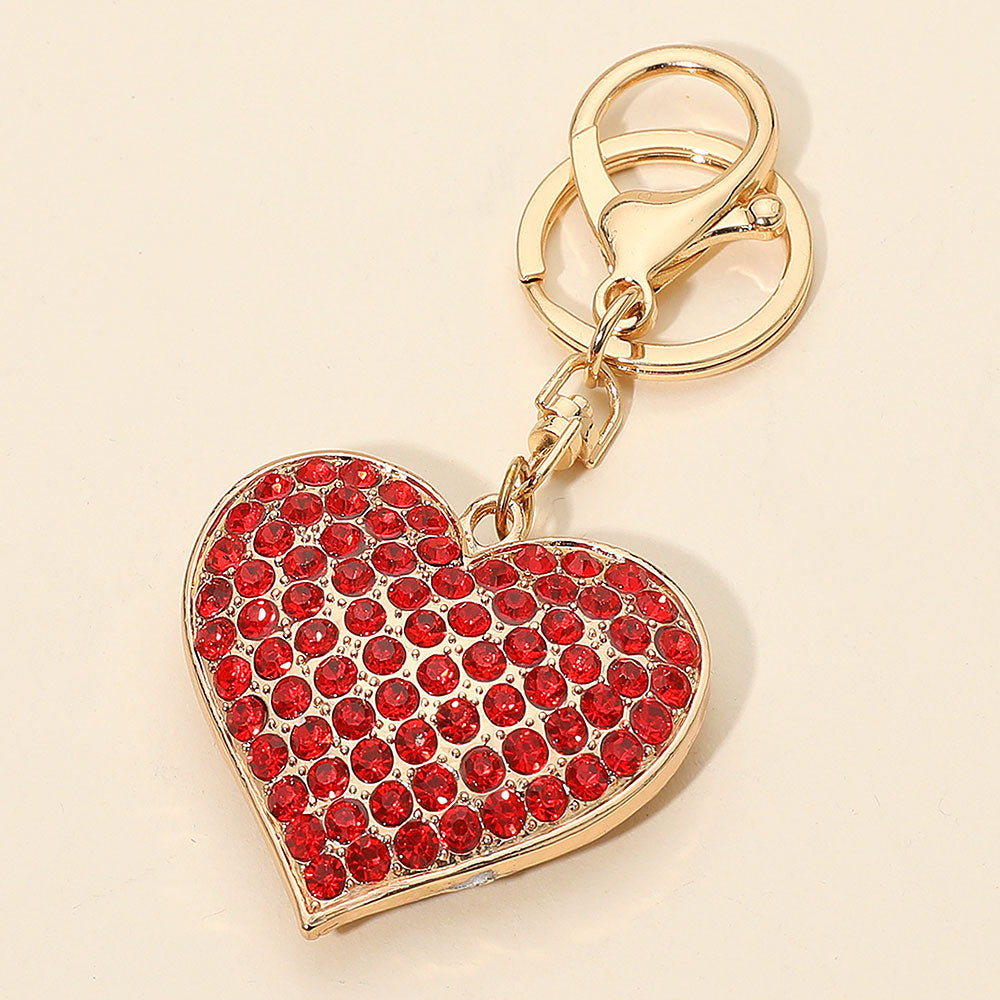 Rhinestone Heart Bag Charm