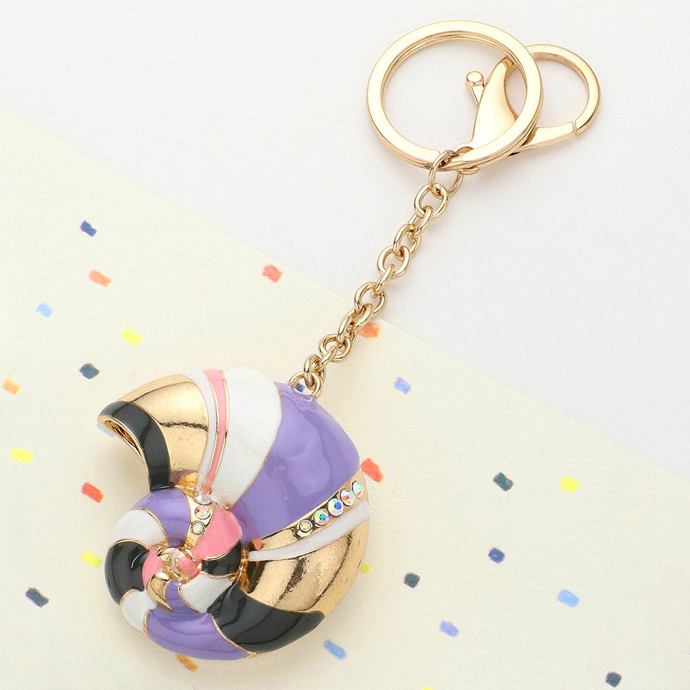 Little Enamel Snail Keychain