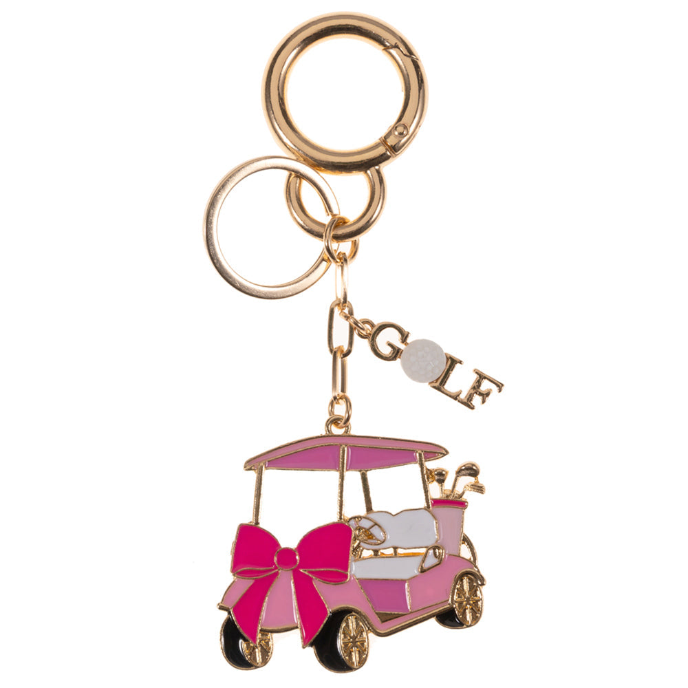 Enamel Bow Golf Cart Keychain