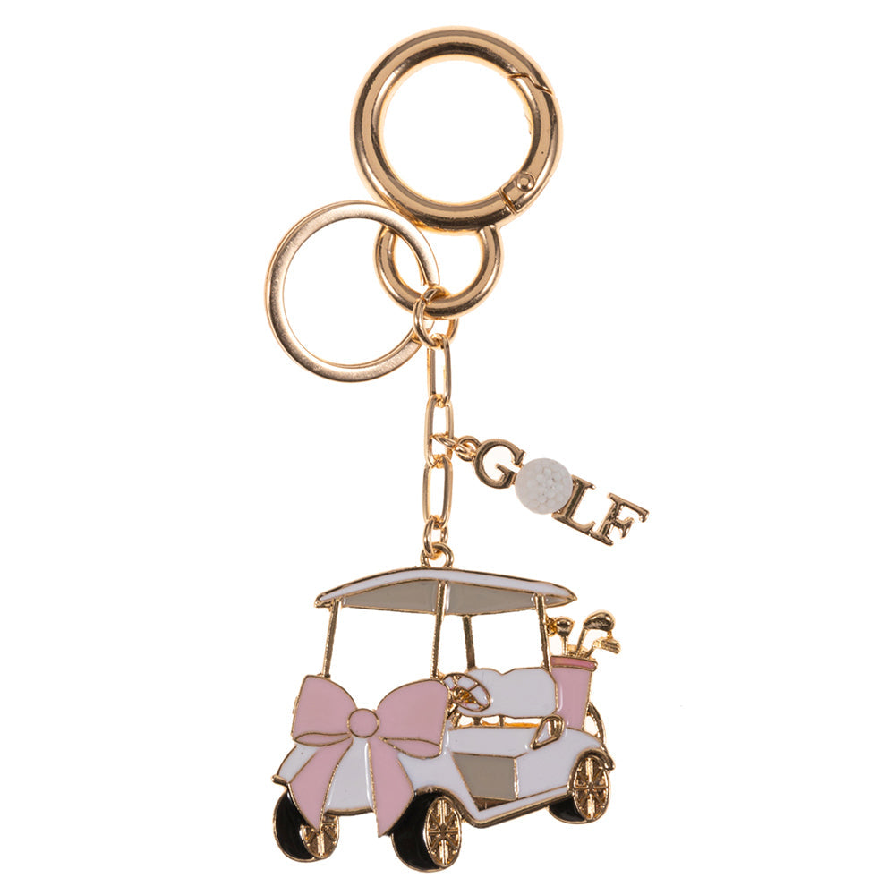 Enamel Bow Golf Cart Keychain