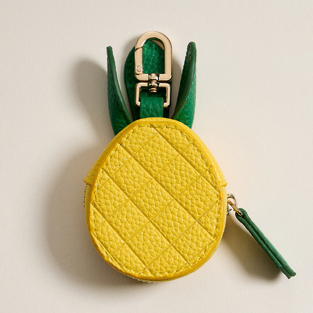 Genuine Leather Pineapple Coin Purse Charm