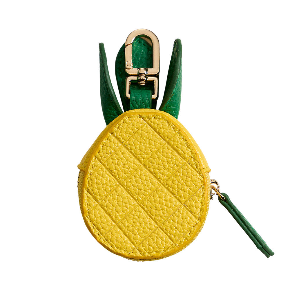Genuine Leather Pineapple Coin Purse Charm