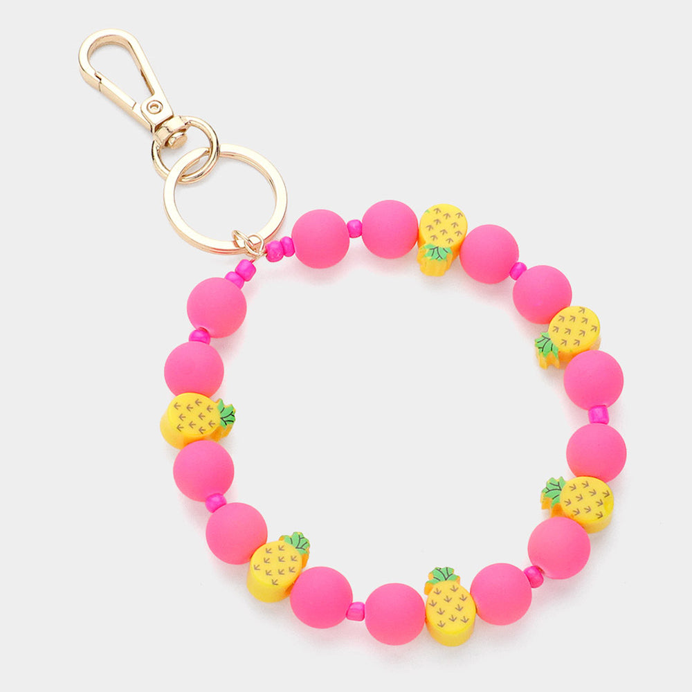 Pineapple Beaded Bracelet & Keychain