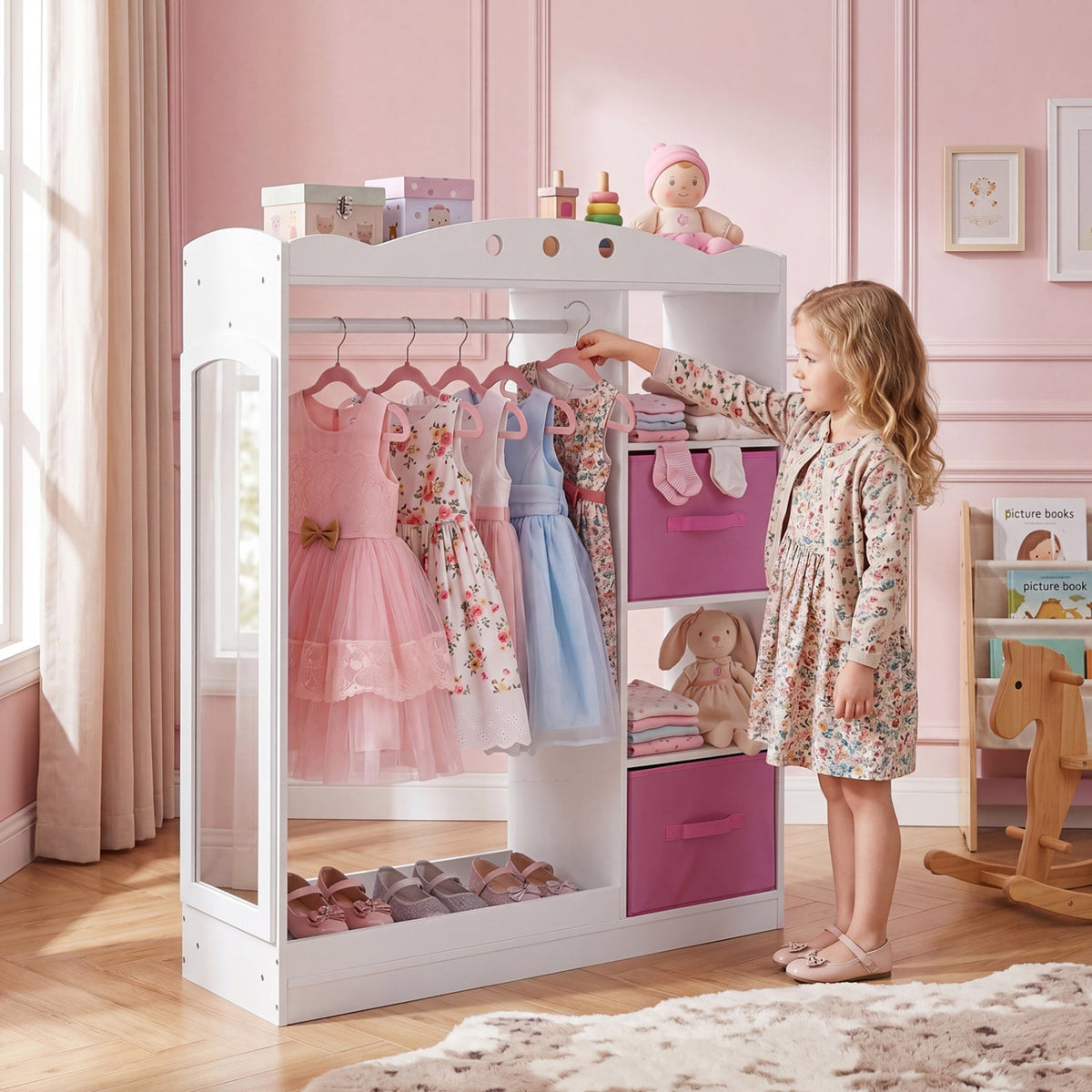 Dress-Up Dreams Storage Closet with Mirror