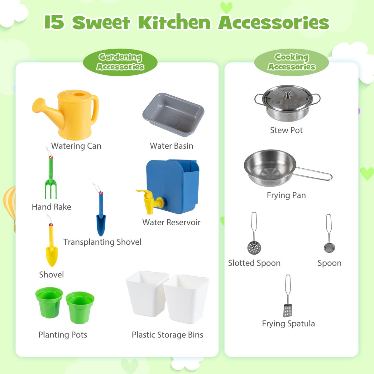 Garden Chef Mud Kitchen — 15 Accessories
