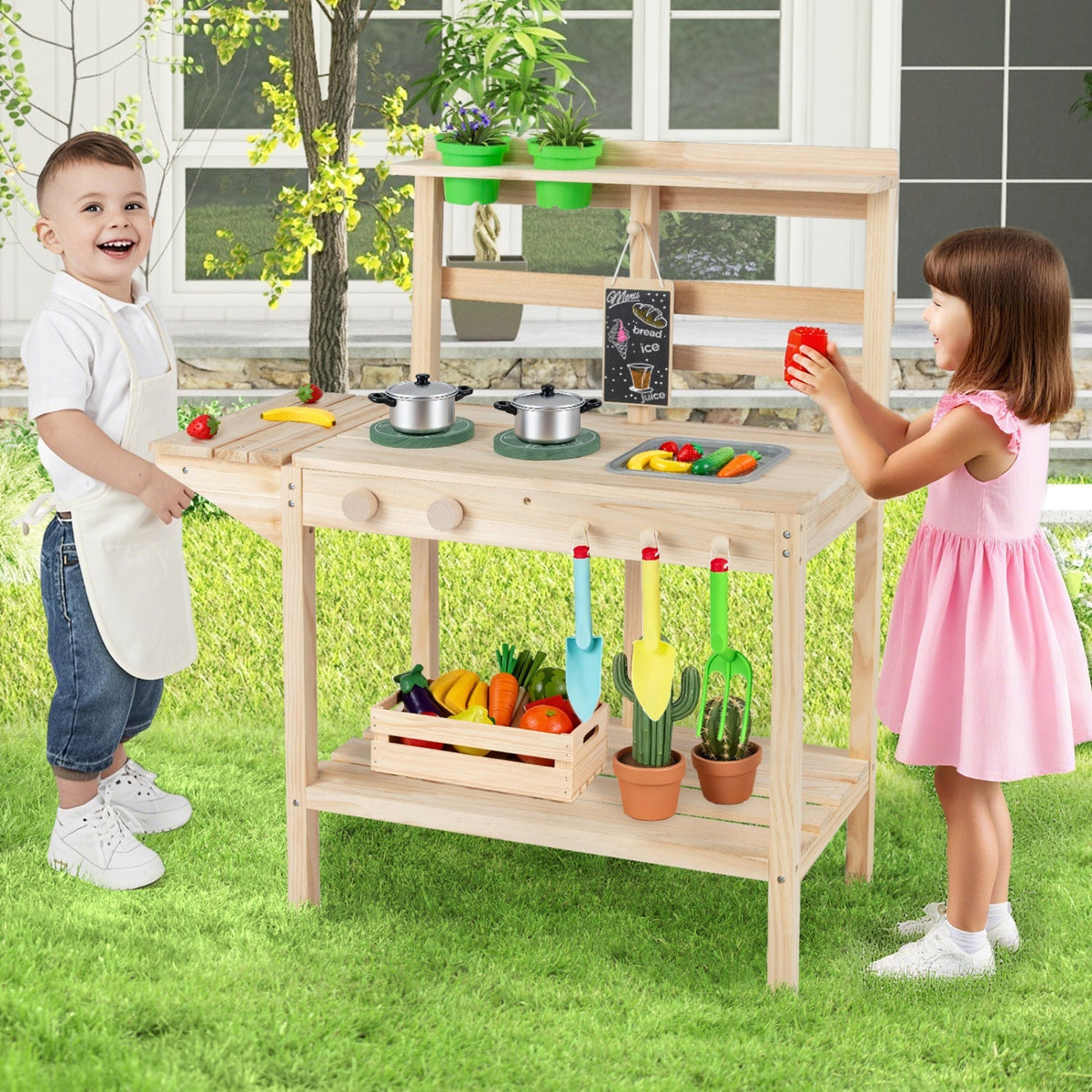 Little Chef Wooden Play Kitchen — Ages 3+