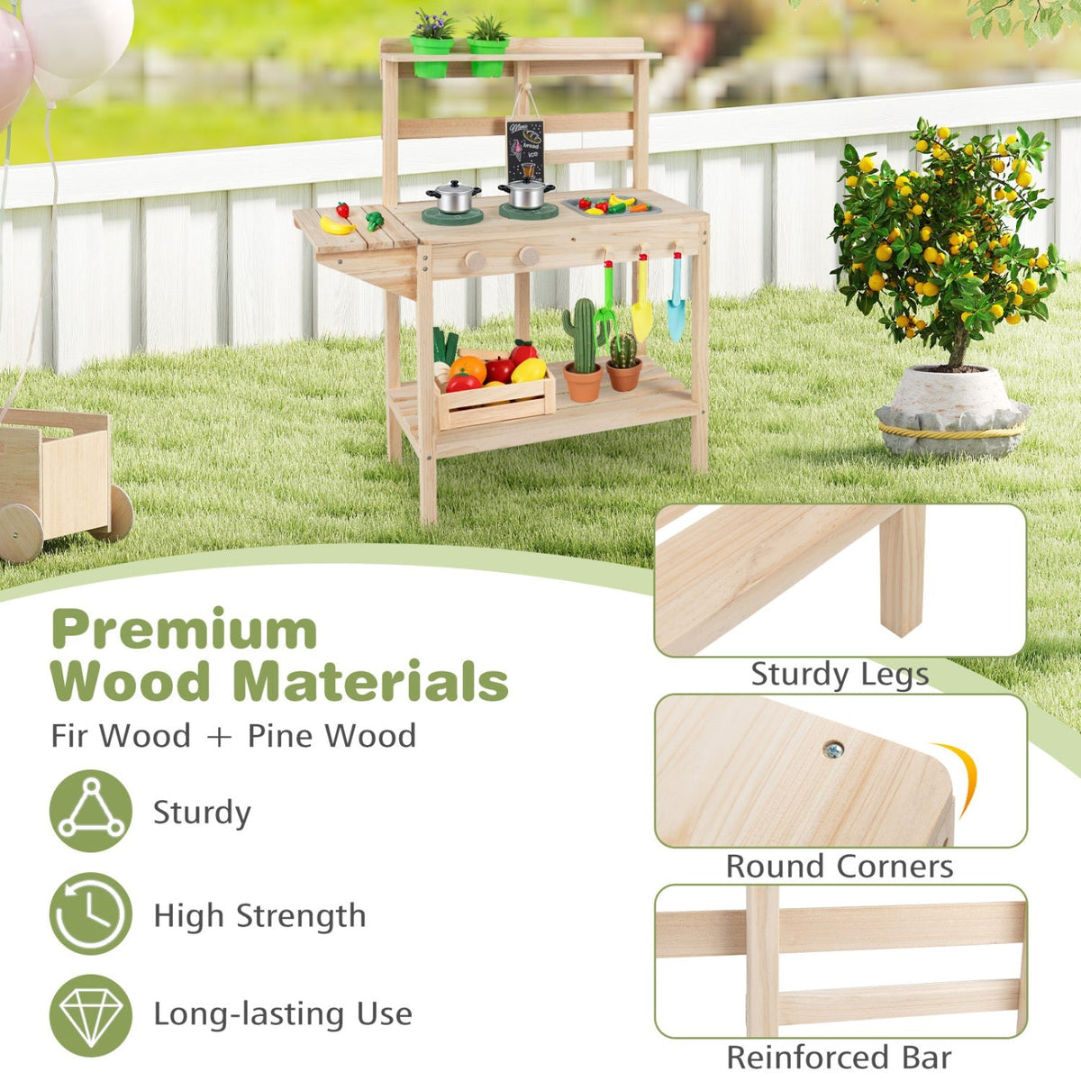 Little Chef Wooden Play Kitchen — Ages 3+