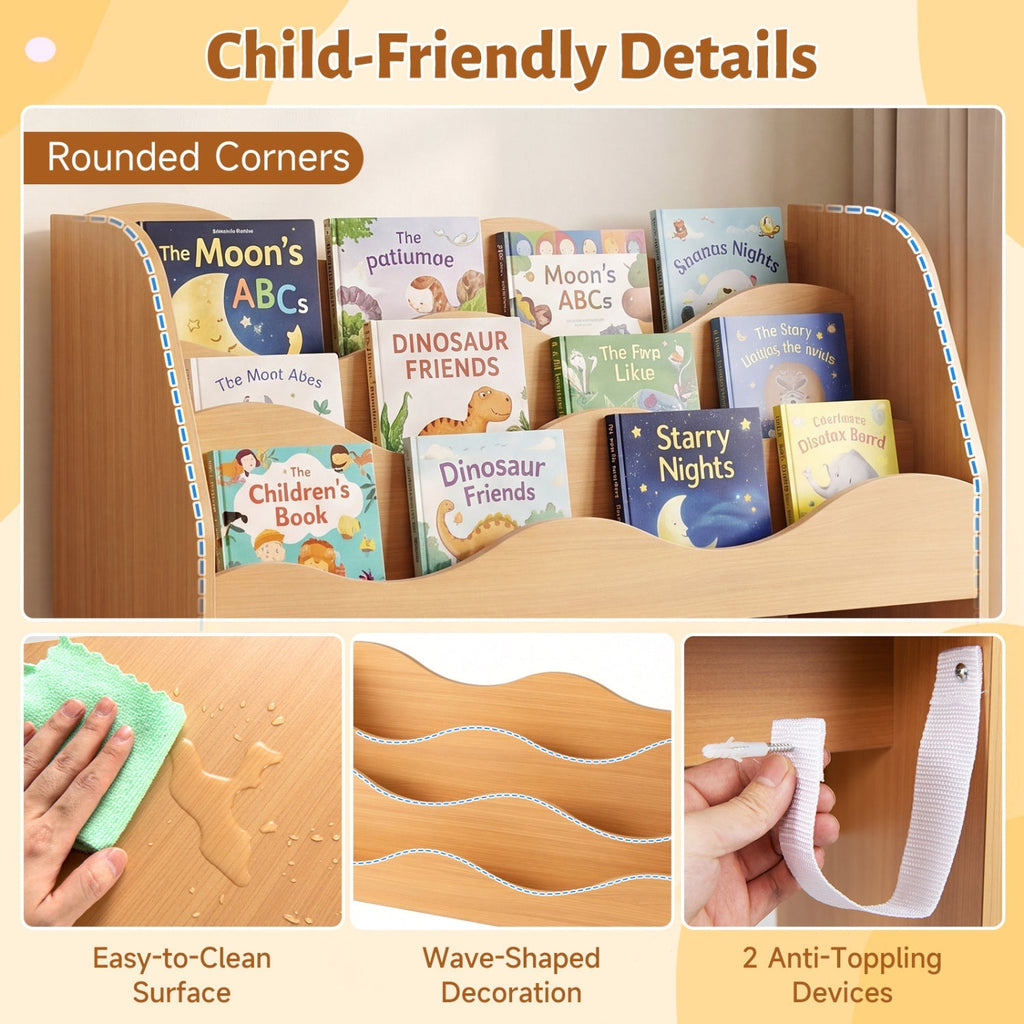 Storytime Bookshelf with Rolling Drawers