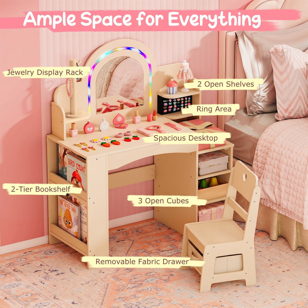Woodland Kids Vanity with LED Mirror