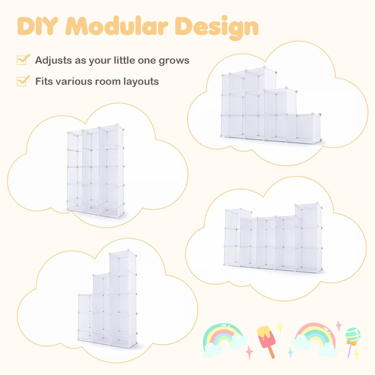 Dress-Up Dreams 13-Cube Kids Wardrobe