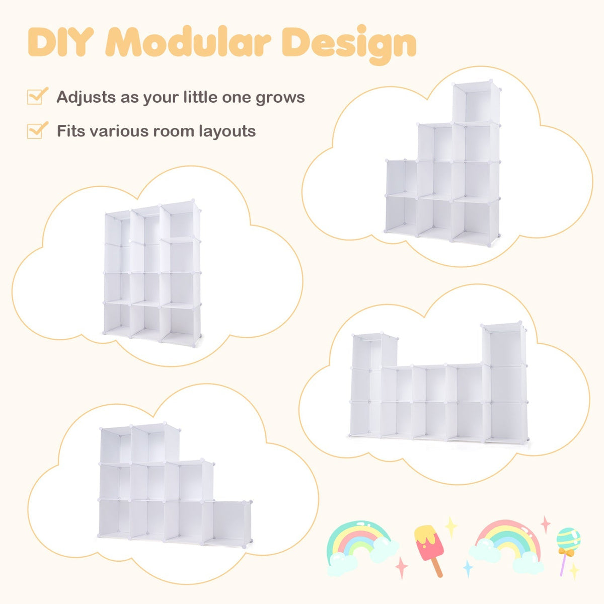 Dress-Up Dreams 10-Cube Kids Wardrobe