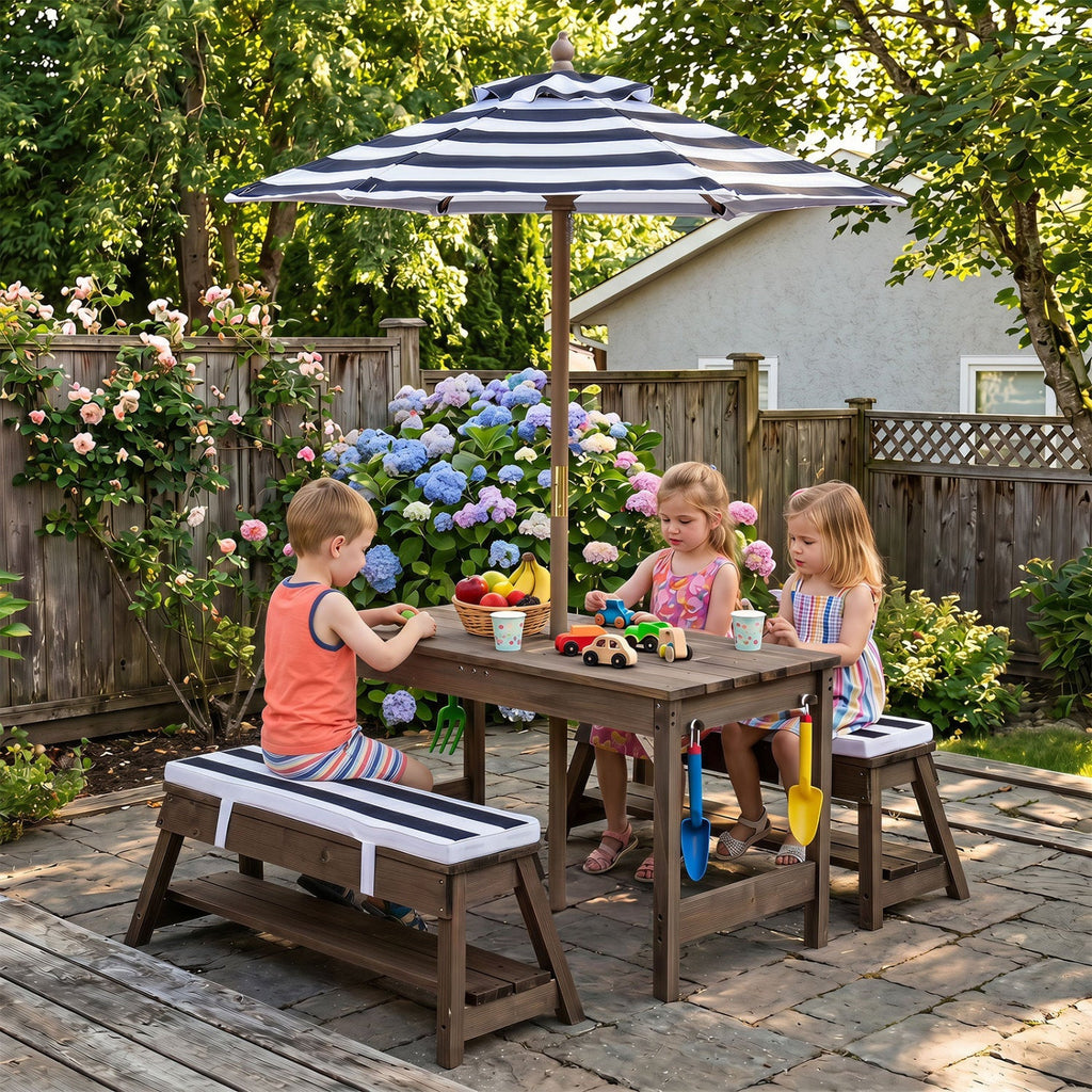 Sandcastle Picnic Table with Umbrella & Sand Boxes