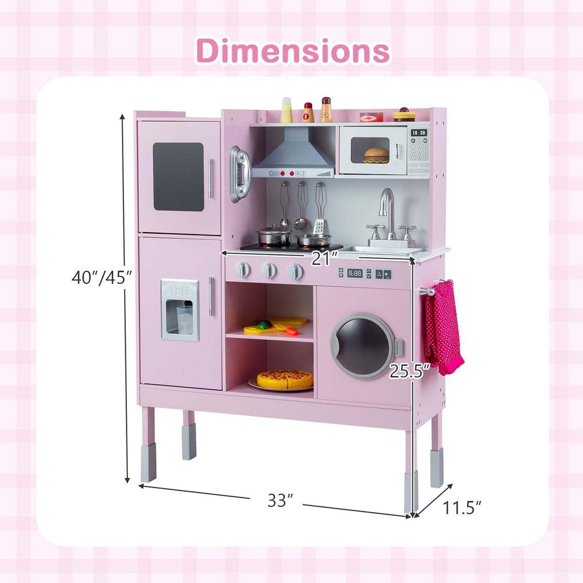 Little Chef Play Kitchen with Ice Maker & Telephone