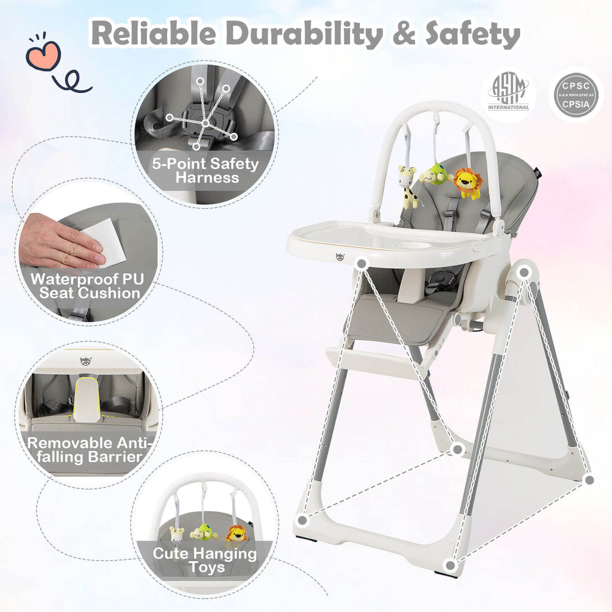 Little Sprouts 4-in-1 Folding High Chair