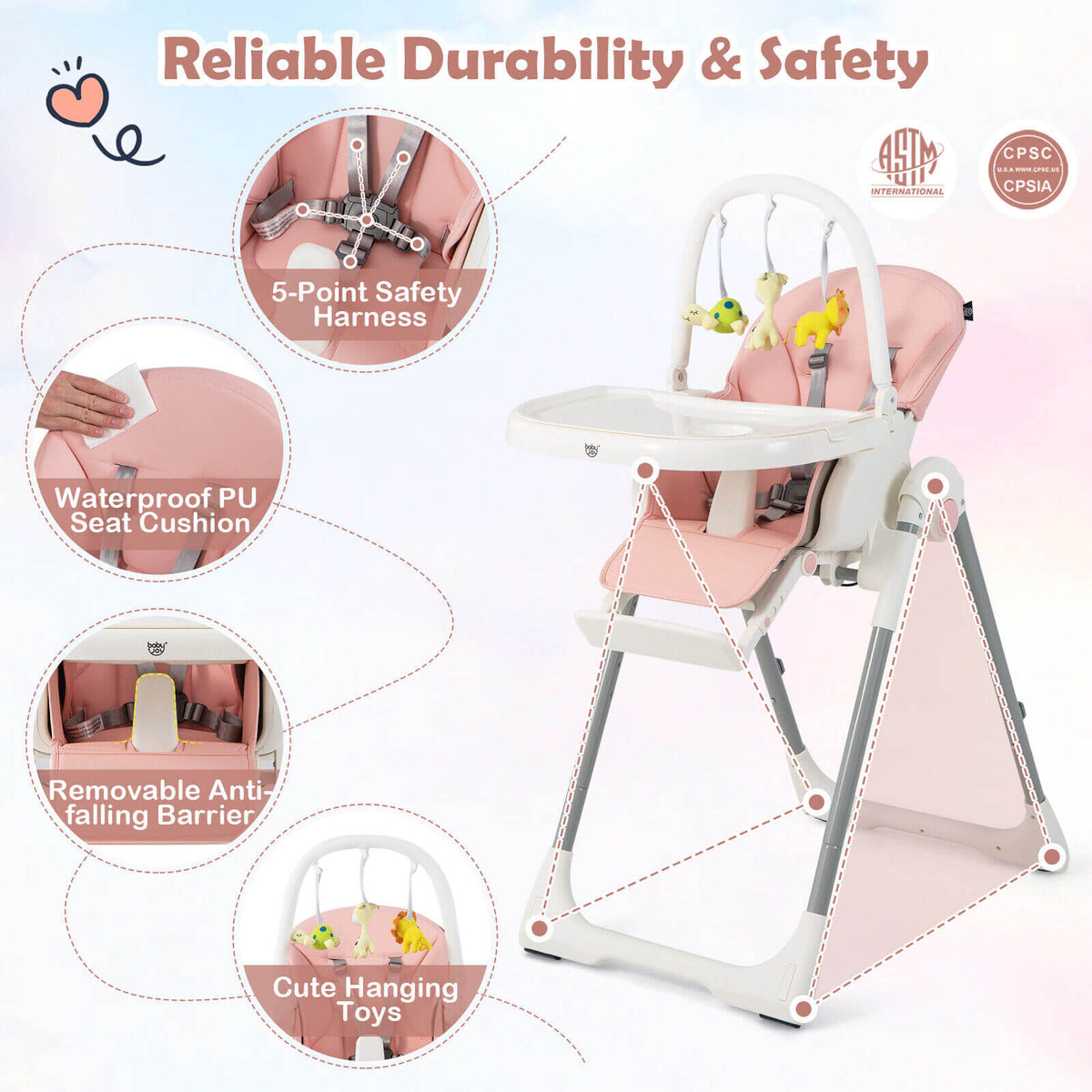 Little Sprouts 4-in-1 Folding High Chair