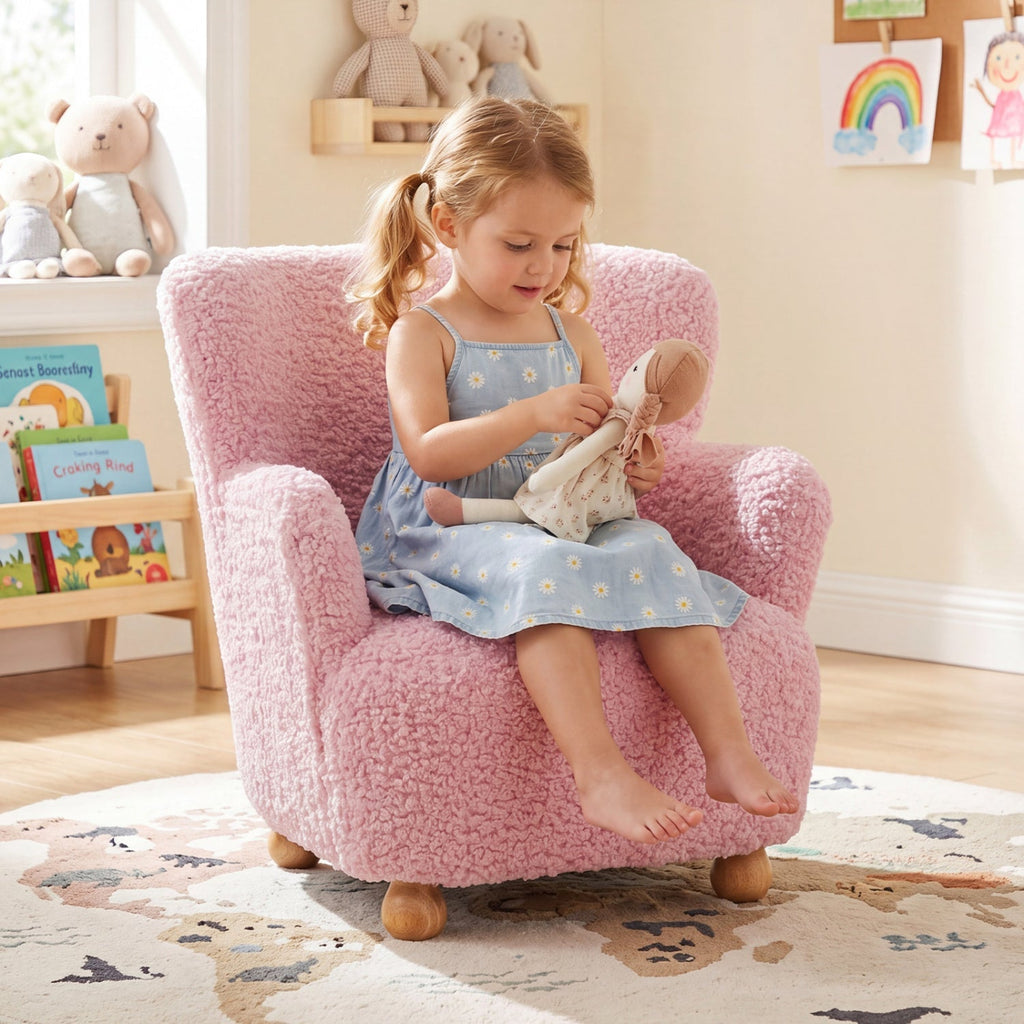Cozy Cloud Pink Sherpa Armchair