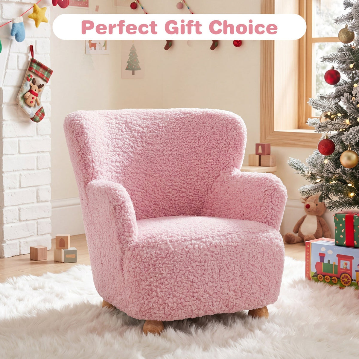 Cozy Cloud Pink Sherpa Armchair